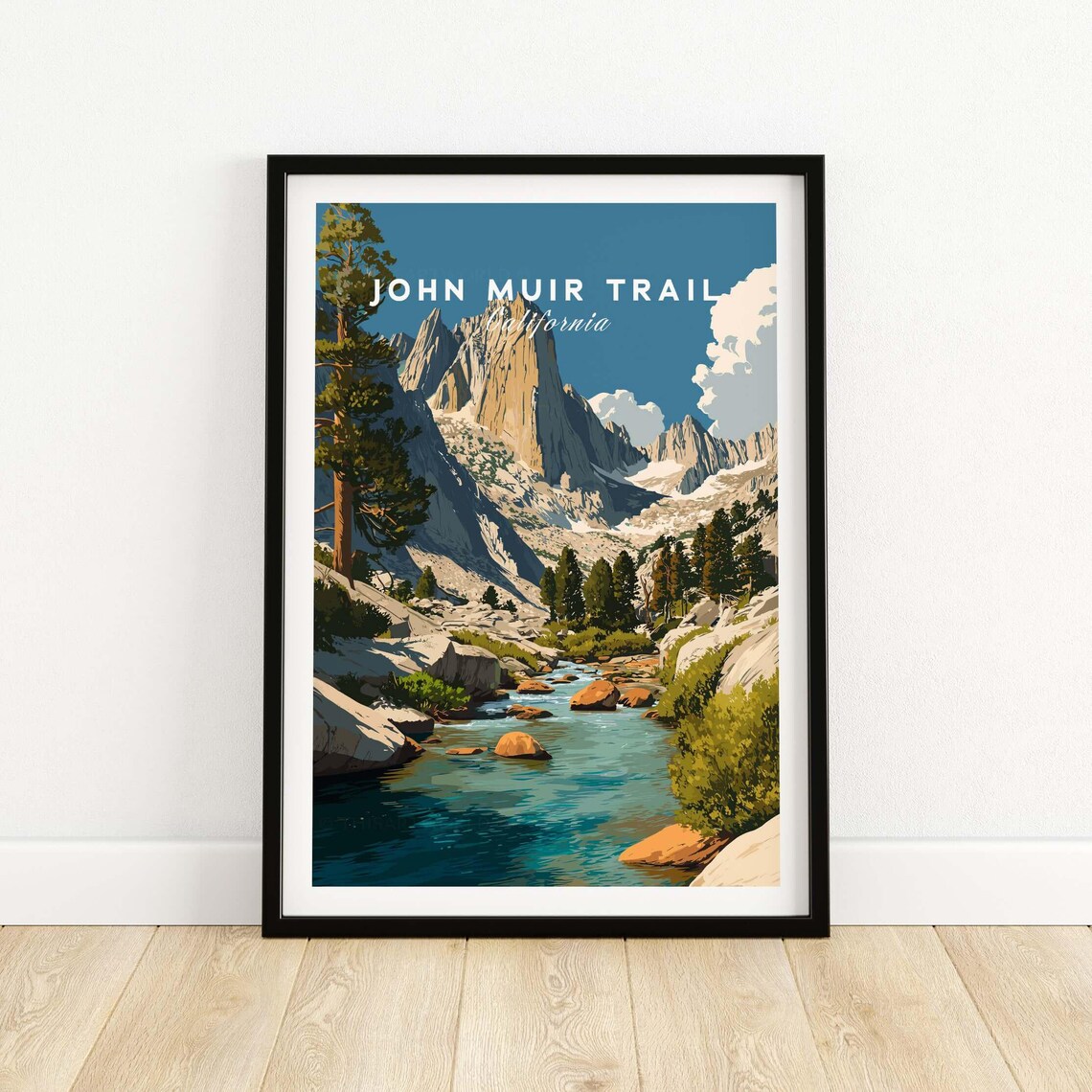 John Muir Trail Travel Poster, Yosemite Valley