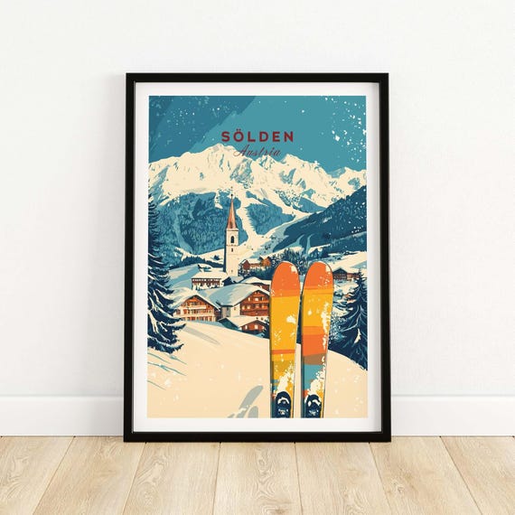 Slden Ski Art Print, Ski Lodge Decor