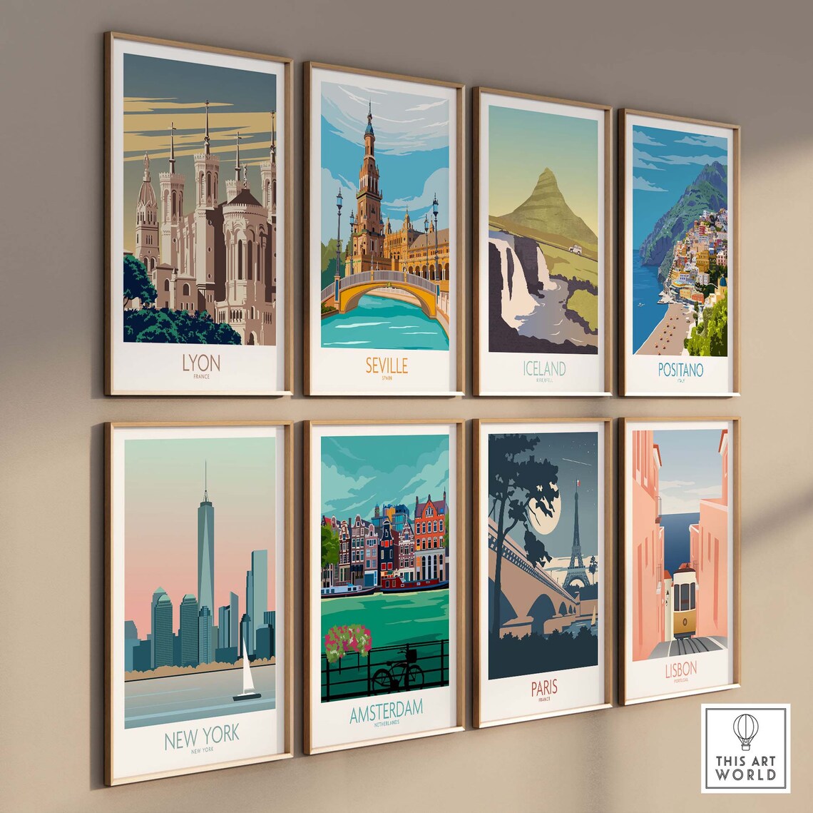 Lyon France Travel Poster, Place Wall Art Print - Image 3