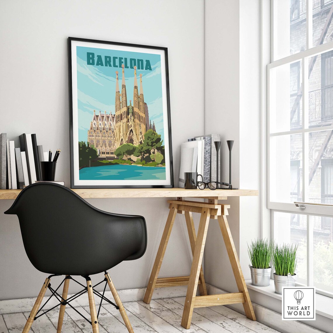 Barcelona Vintage Travel Poster, Spain Art Print - Image 4