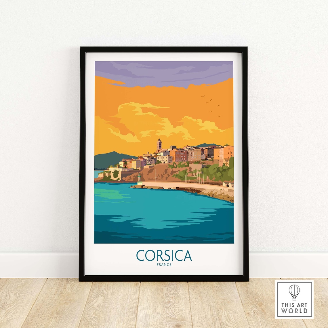 Corsica French Travel Poster, France Travel Art Print