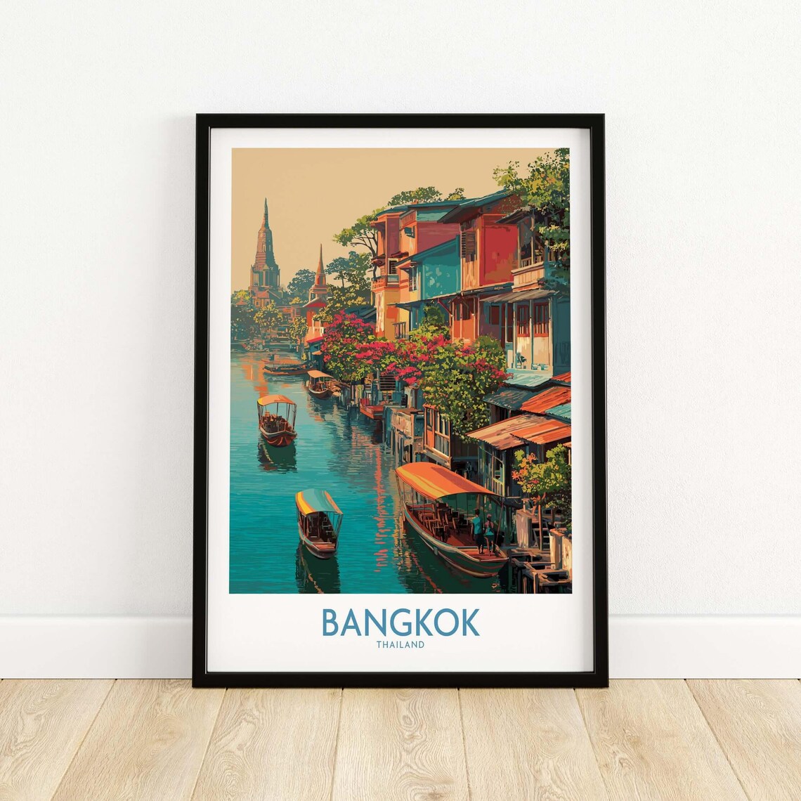 Bangkok Thailand Canal Boats Floating Market Canal Scene Poster
