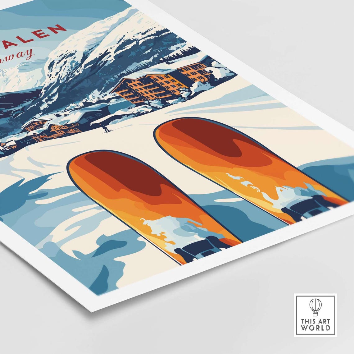 Myrkdalen Ski Lodge, Winter Sports Art Print - Image 5