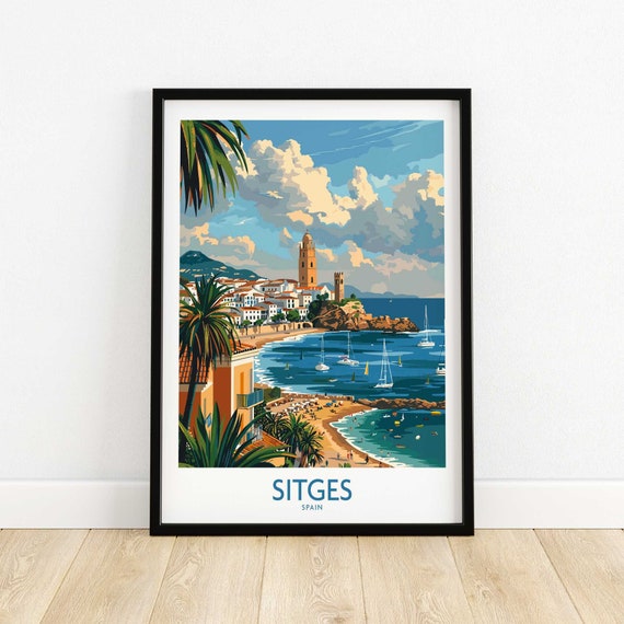 Sitges Print Wall Art Travel Poster Home Decor Artwork Gift Illustration Lover