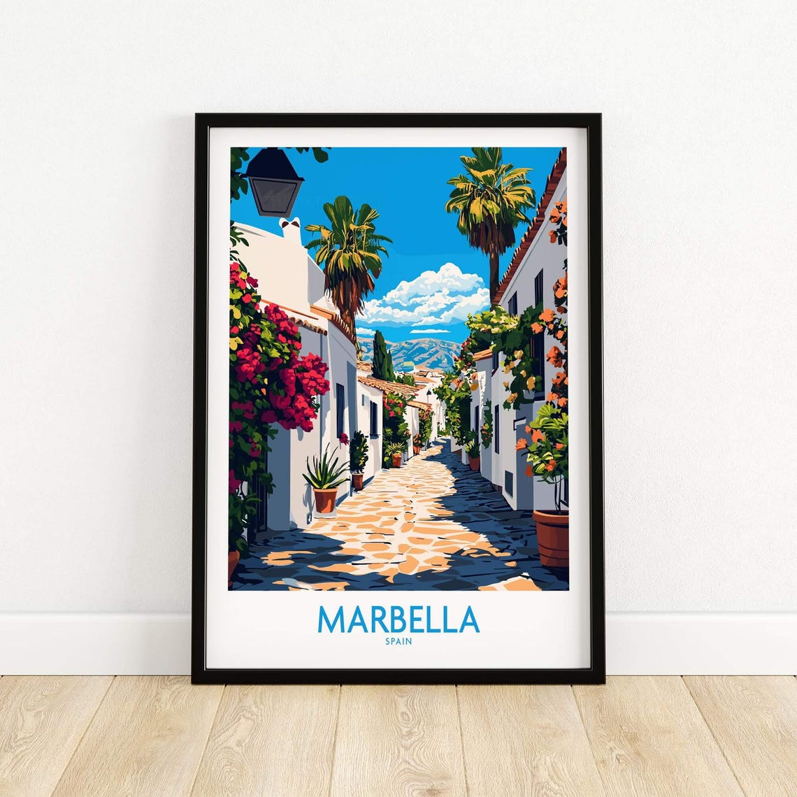Marbella Travel Poster Wall Art Print Decor Illustration Gift Spain Artwork