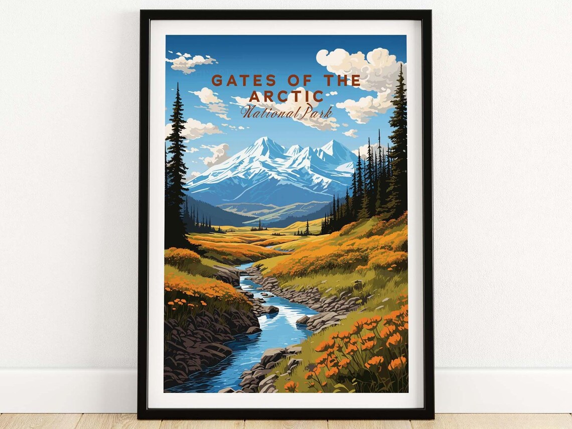 Gates of the Arctic National Park Alaska Wildflower Stream Poster
