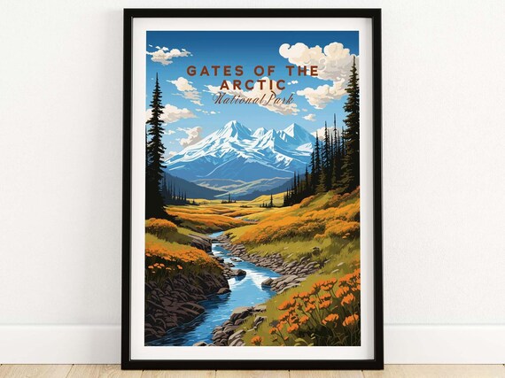 Gates of the Arctic National Park Alaska Wildflower Stream Poster