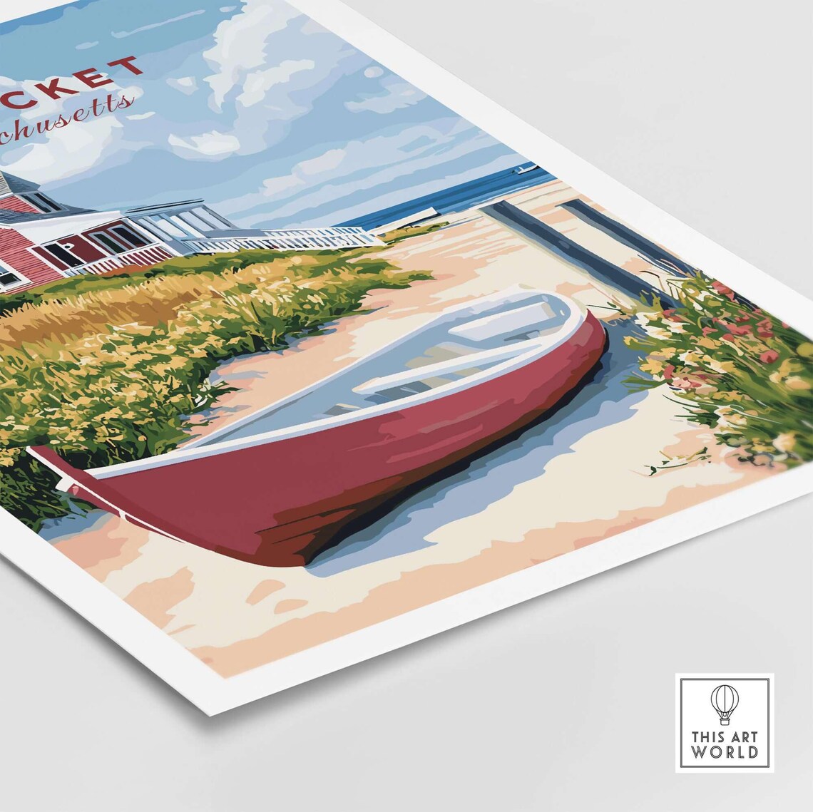 Nantucket Art Print, Massachusetts Living Room Decor - Image 5