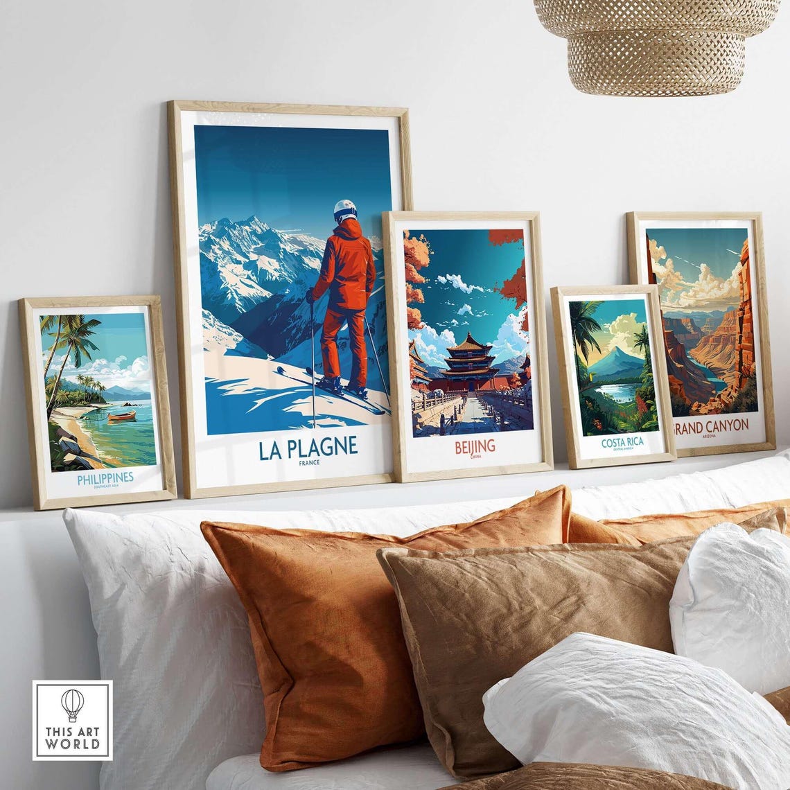 La Plagne Ski Lodge Art Print, France Skiing Gift - Image 3