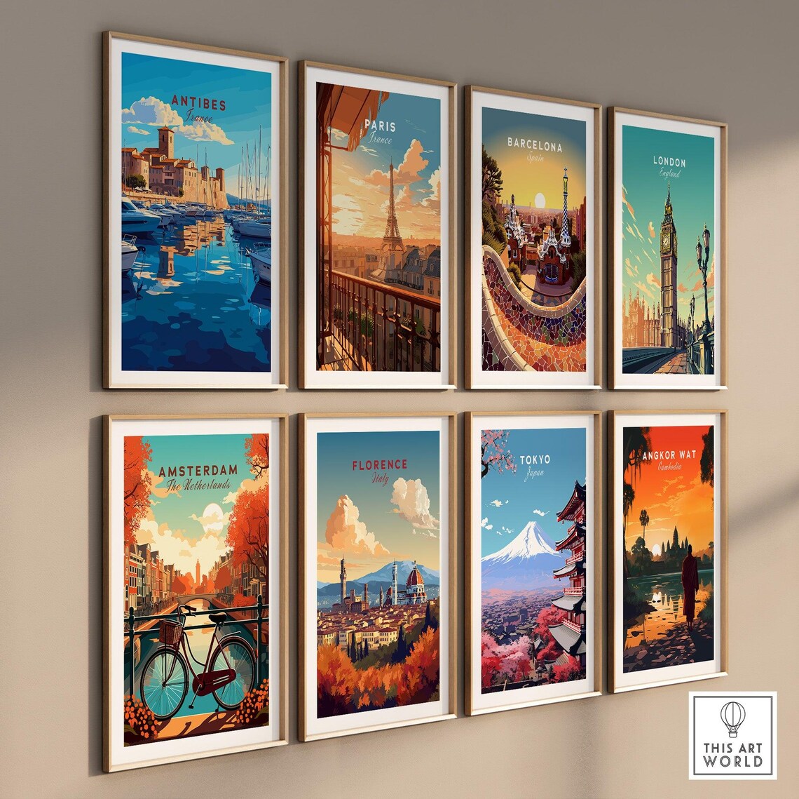 Antibes France Marina Yachts Harbor Reflection Water Travel Poster - Image 3