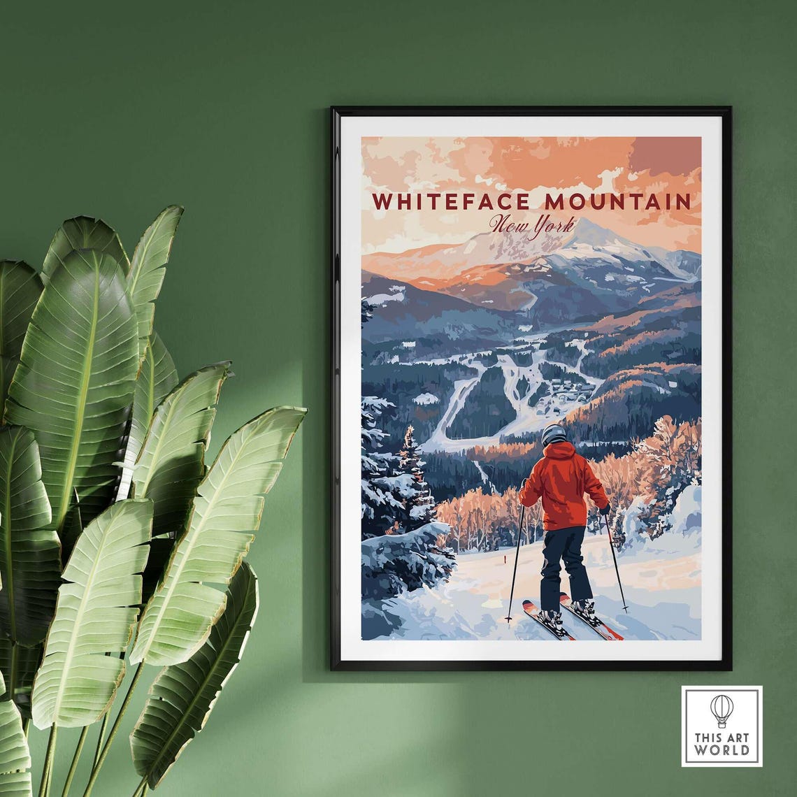 Whiteface Ski Resort, Winter Sports Travel Poster - Image 2