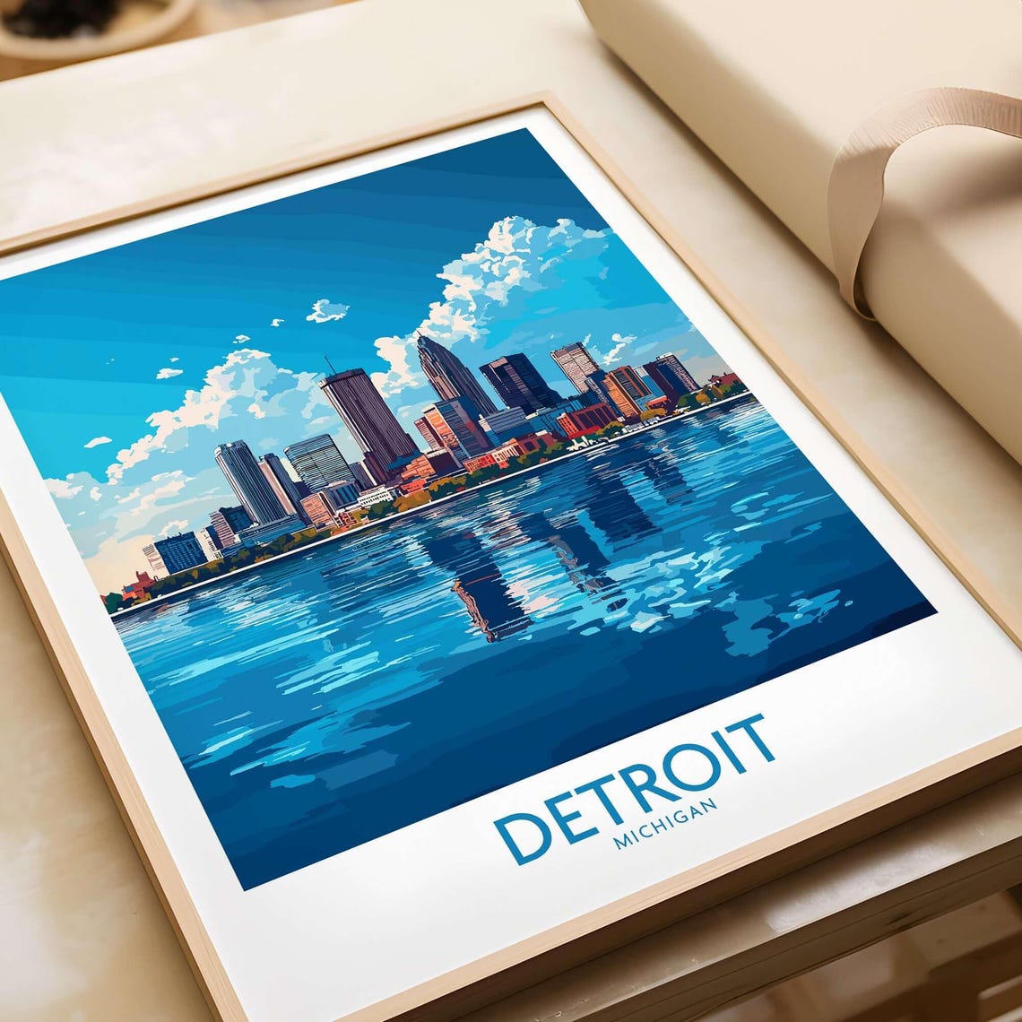 Detroit Travel Poster, Michigan Wall Art