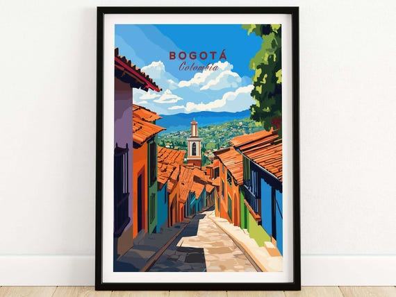Bogota Travel Print Wall Art Colombia Wall Hanging Home Decor Bogota Art Lover Gift Bogota Birthday Present