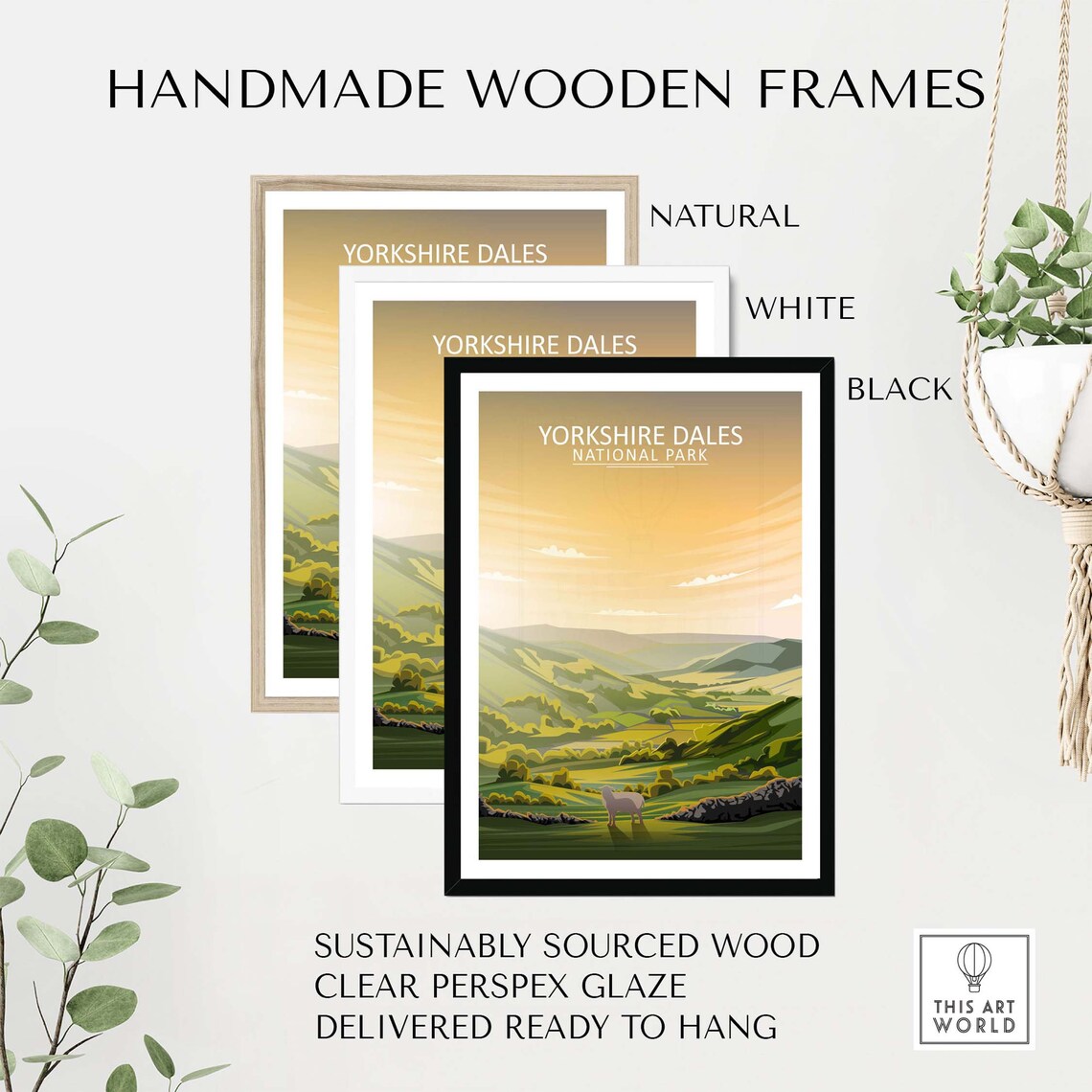 Yorkshire Dales Travel Poster, English Countryside Art Print - Image 2