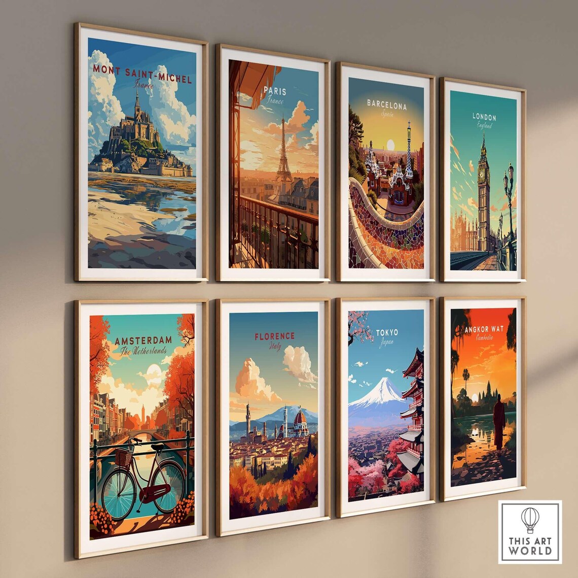 Mont Saint Michel Wall Art Print France Travel Poster Mont Saint Michel Artwork Poster Gift France Home Decor Illustration Art Lover - Image 3