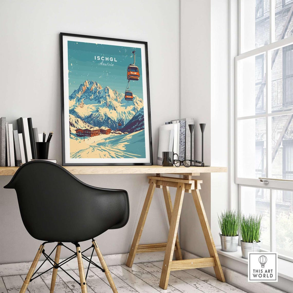 Ischgl Winter Sports Art Print, Ski Lodge Decor - Image 4