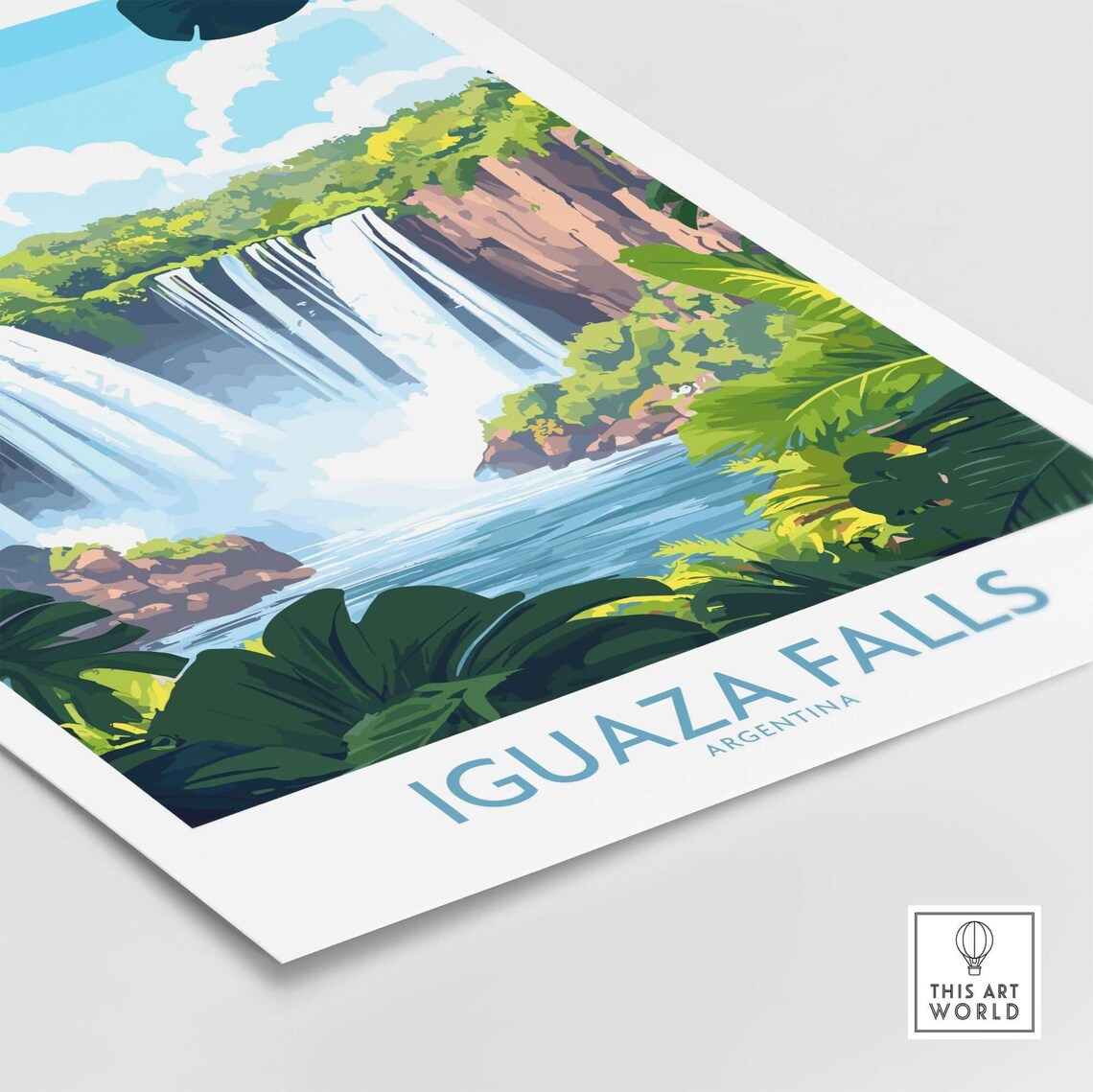 Iguaza Falls Argentina Waterfall Mist Rainforest Retro Travel Poster - Image 4
