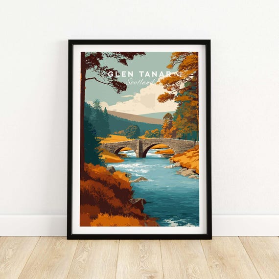 Glen Tanar Scotland Wall Art Cairngorms National Park Aberdeenshire Gift Lovers Illustration Poster Print