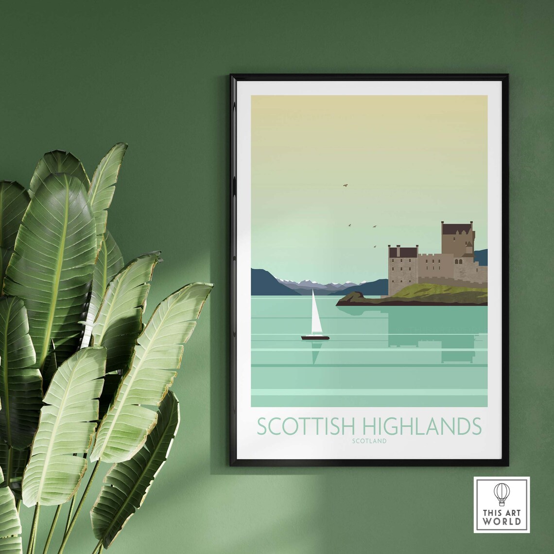 Scottish Highlands Minimalist Travel Poster Art Print - Image 3