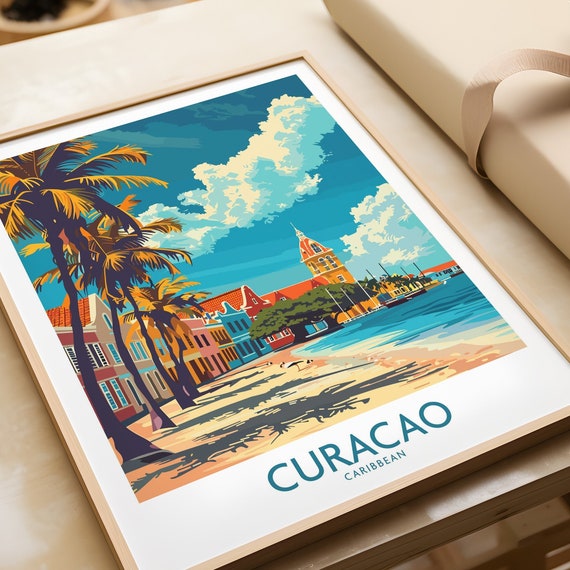 Curacao Travel Print Wall Art Curacao Gift Wall Hanging Poster Curacao Painting Curacao Illustration