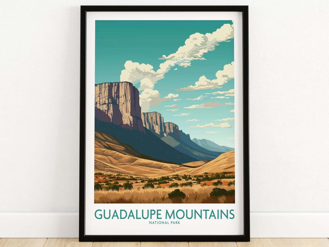 Guadalupe Mountains National Park Desert Mountain Peaks Poster