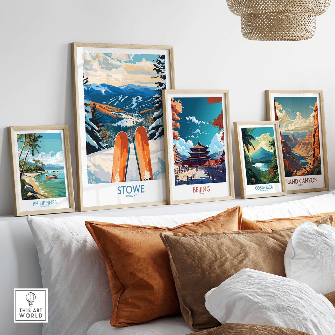 Stowe Valley Ski Wall Art, Vermont Winter Landscape - Image 3