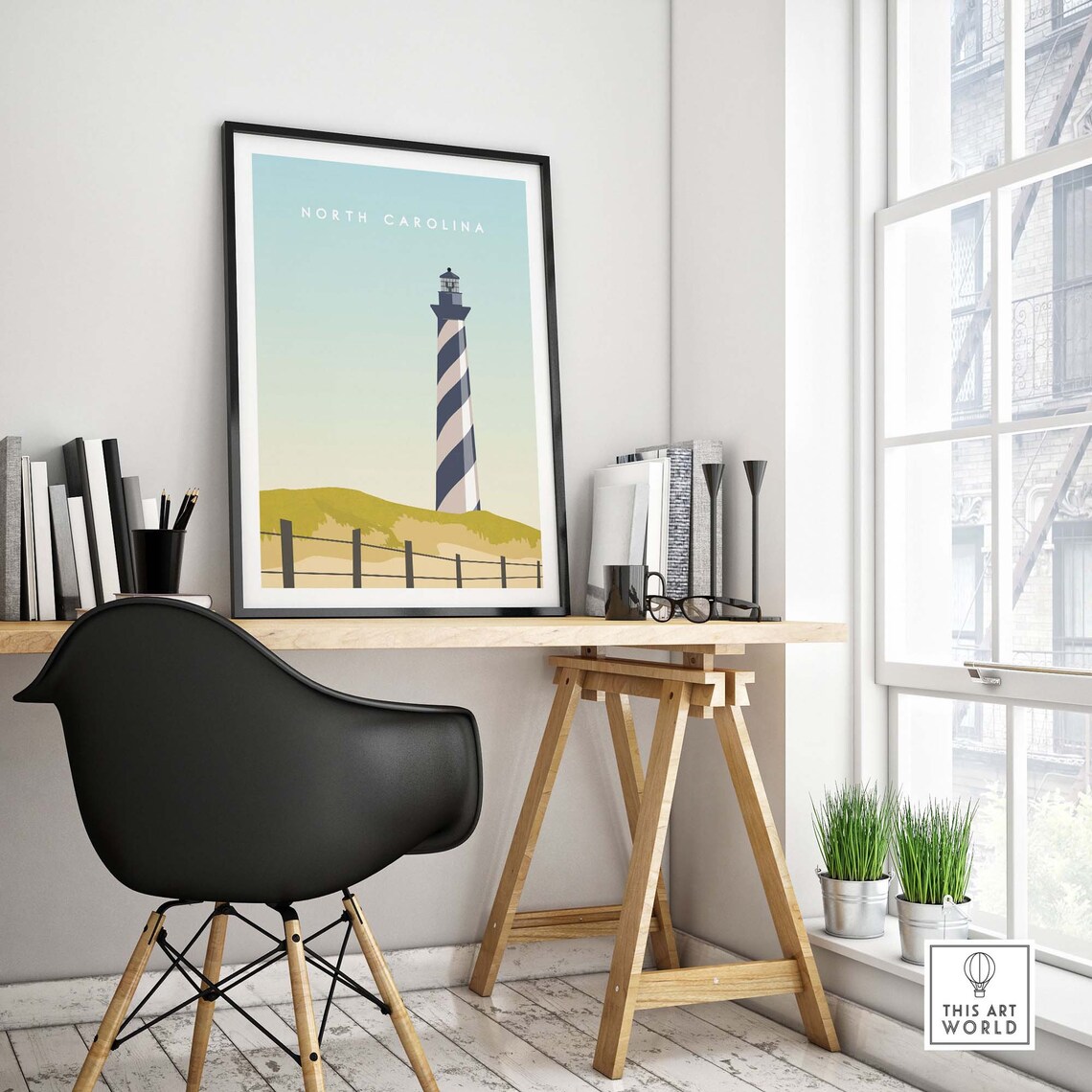 North Carolina Travel Poster, USA Travel Print - Image 4