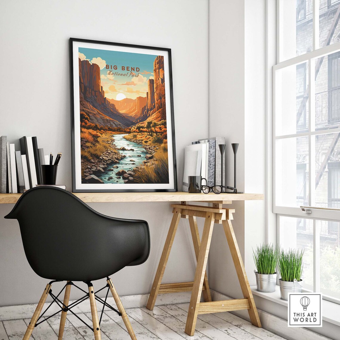 Big Bend National Park Texas Canyon River Sunset Scene Poster - Image 4