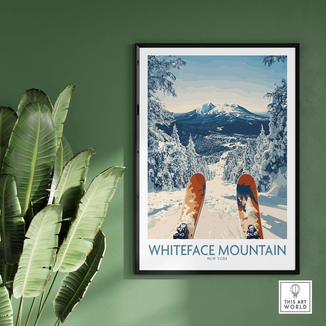 Ski Whiteface Ski Mountain Travel Poster - Image 2