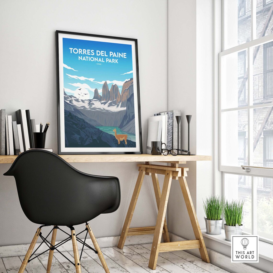Torres Del Paine Chile Travel Poster, Patagonia - Image 4