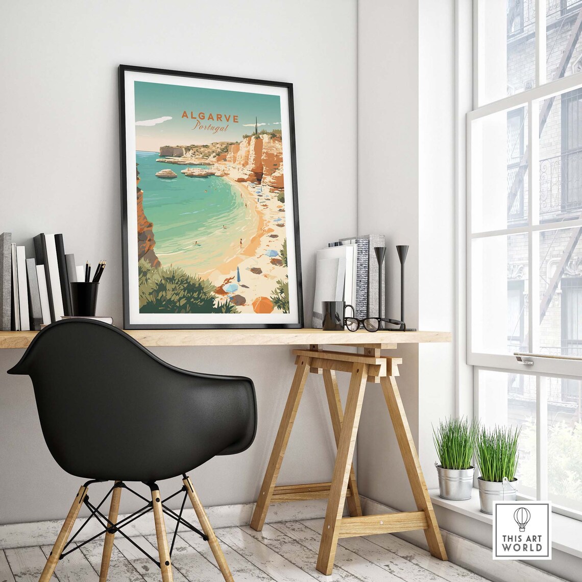 Algarve Beach Travel Poster, Coastal Europe Art - Image 4