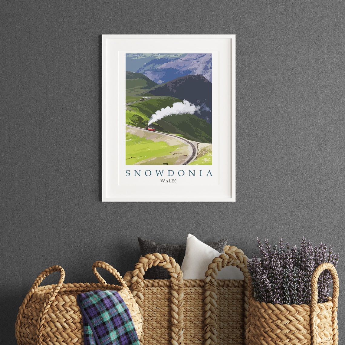 Snowdonia Wales Mountain Steam Railway Vintage Travel Poster - Image 2