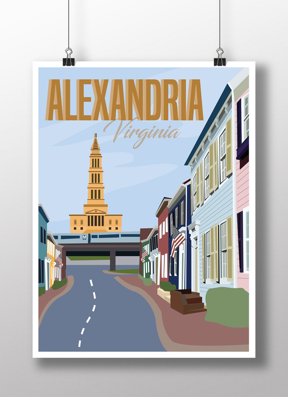 Alexandria Virginia Vintage Travel Poster Print
