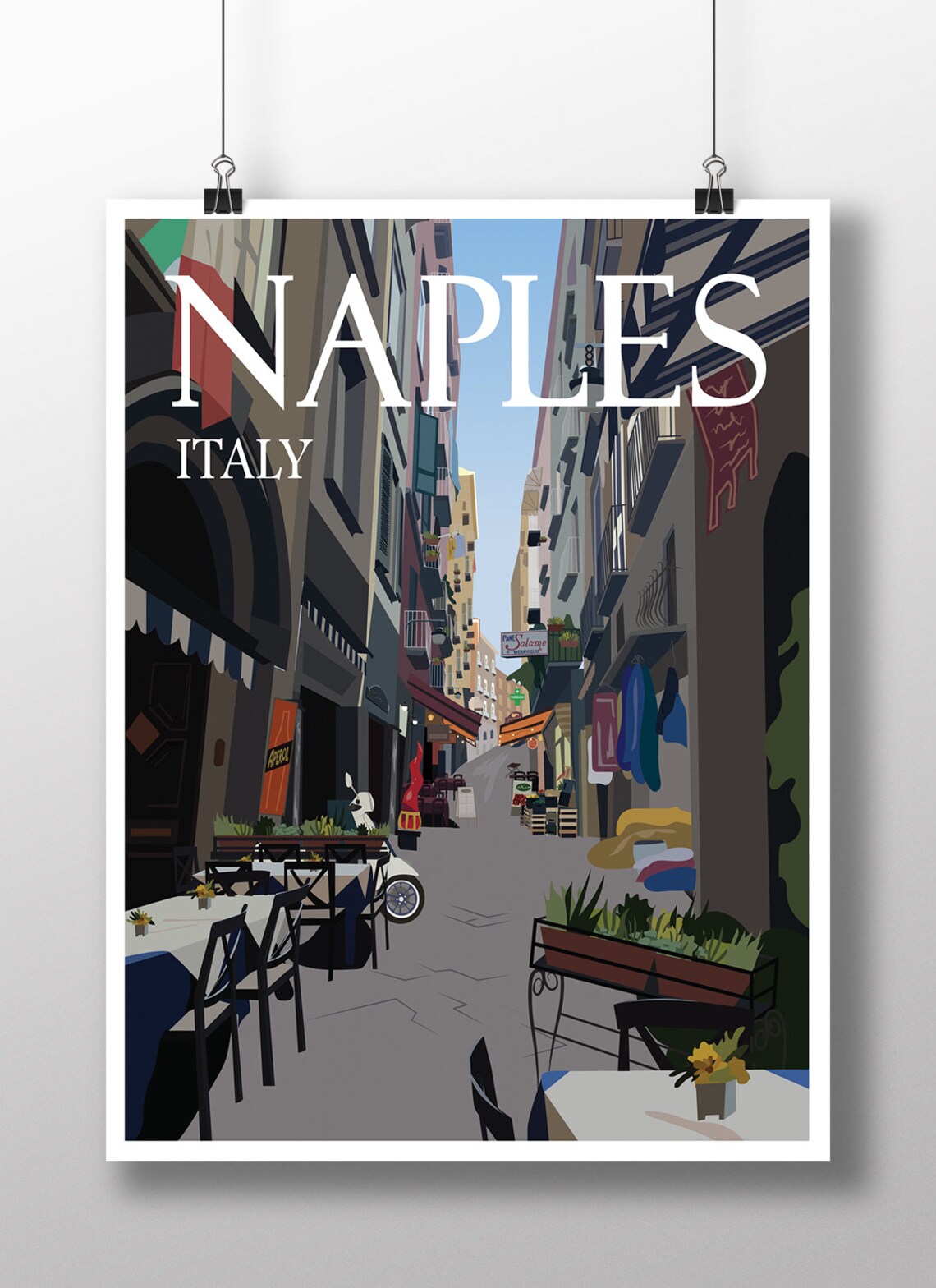 Naples Italy Vintage Travel Poster Art Print