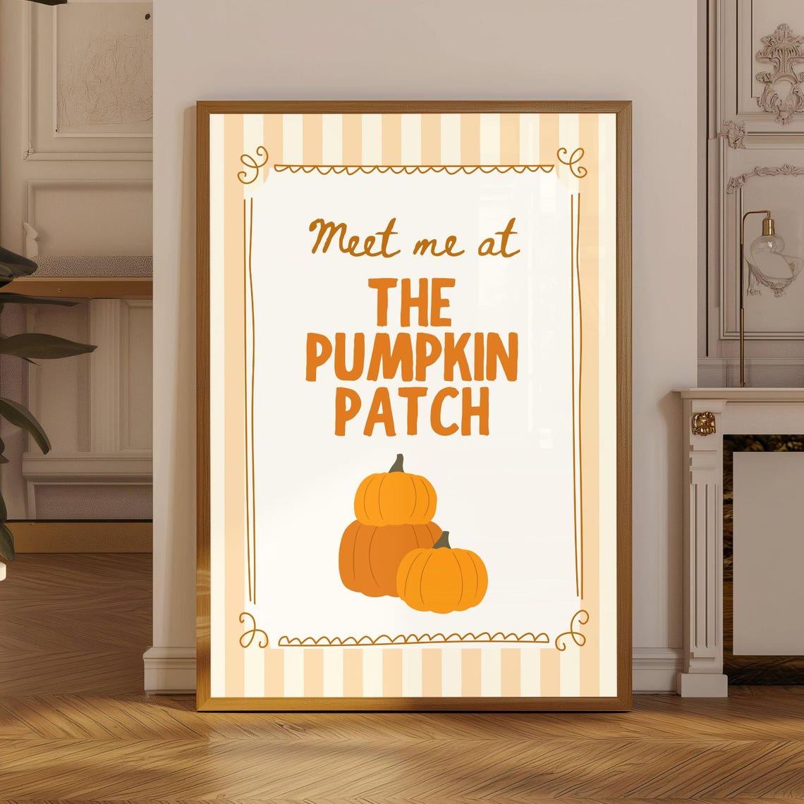 Pumpkin Patch Fall Print Cozy Autumn Home Decor