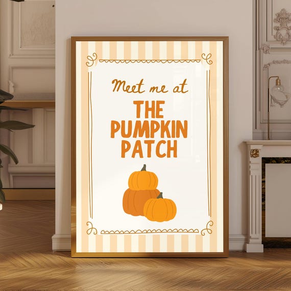Pumpkin Patch Fall Print Cozy Autumn Home Decor