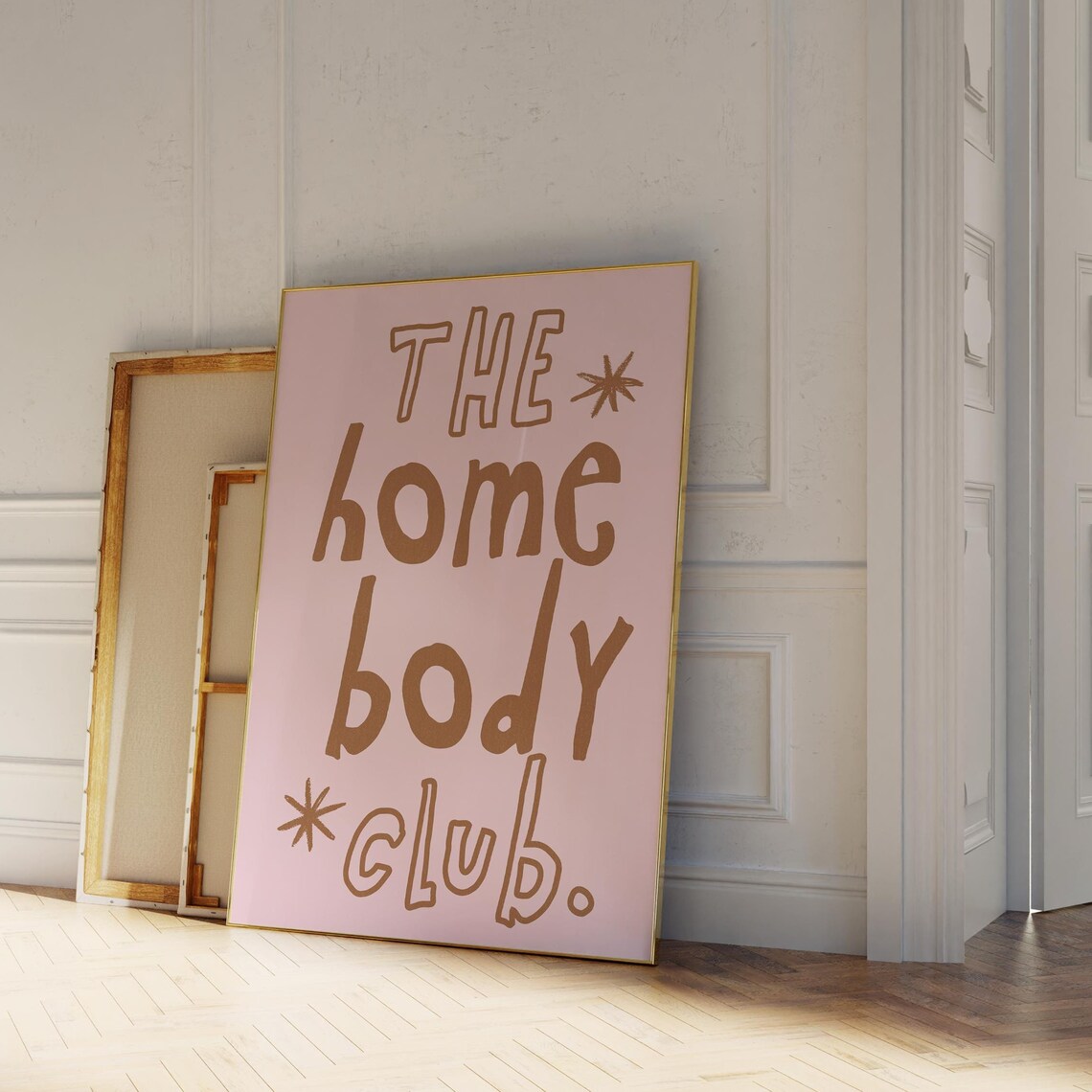 The Homebody Club Pink Brown Hand Lettered Quote Trendy Wall Art Print