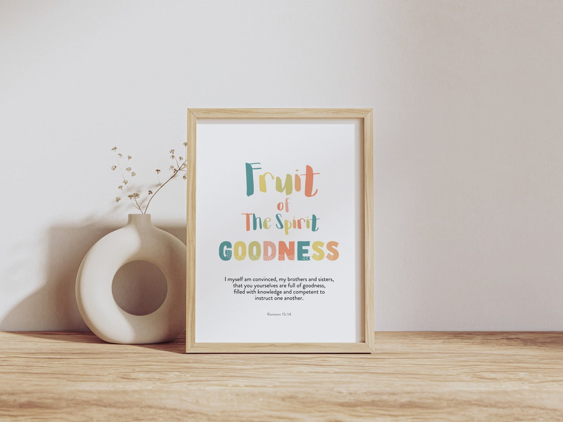 Fruit Of The Spirit Goodness Kids Nursery Room Wall Art Galatians 522 Christian Kids Nursery Church Sunday School - Image 2
