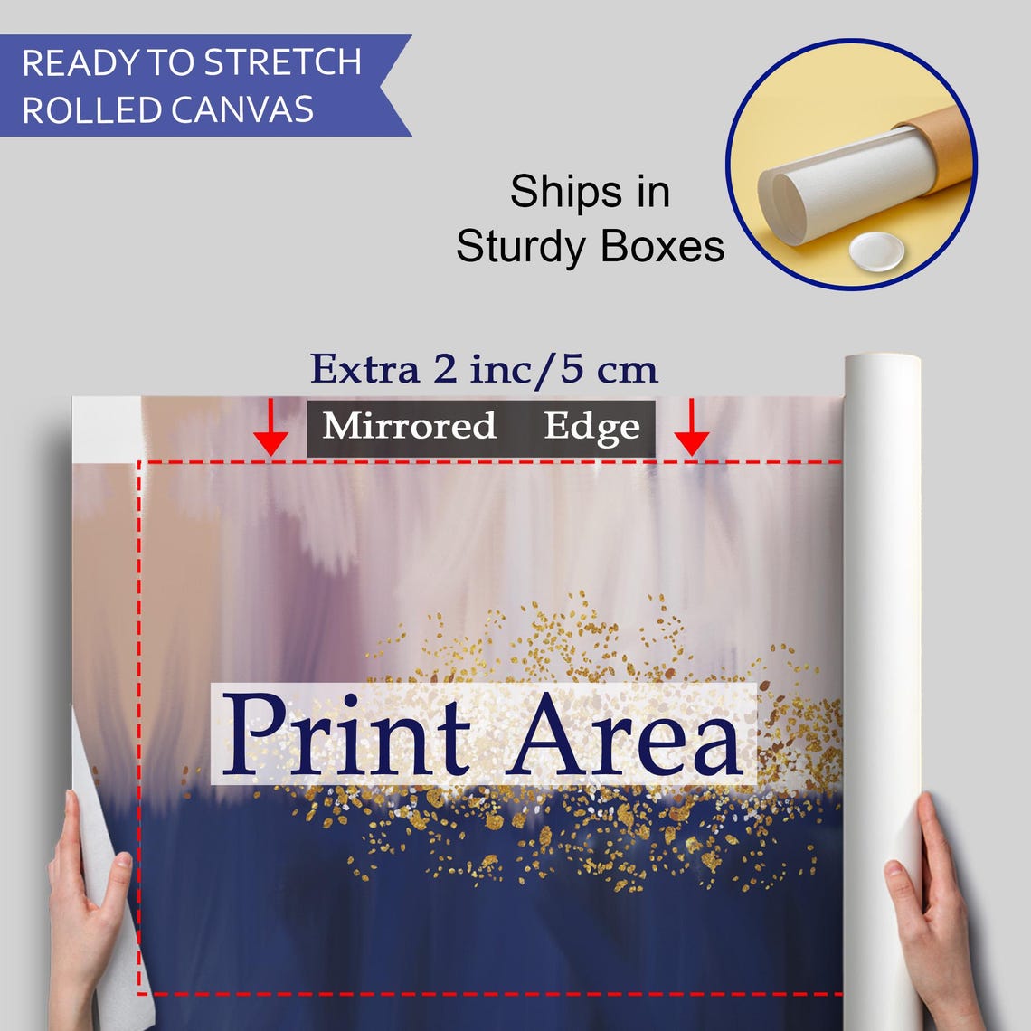 Navy Blue Blush Gold Dust Abstract Modern Elegant Art Poster - Image 4