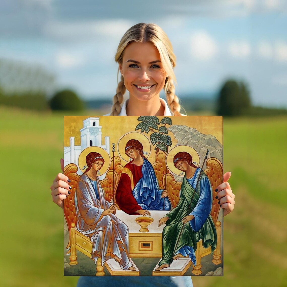 Andrei Rublev Holy Trinity Icon Three Angels Classic Orthodox Religious Art Poster - Image 5