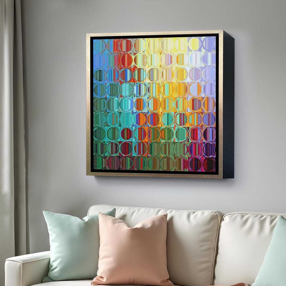Colorful Glass Circles Abstract Geometric Rainbow Pattern Wall Art - Image 4