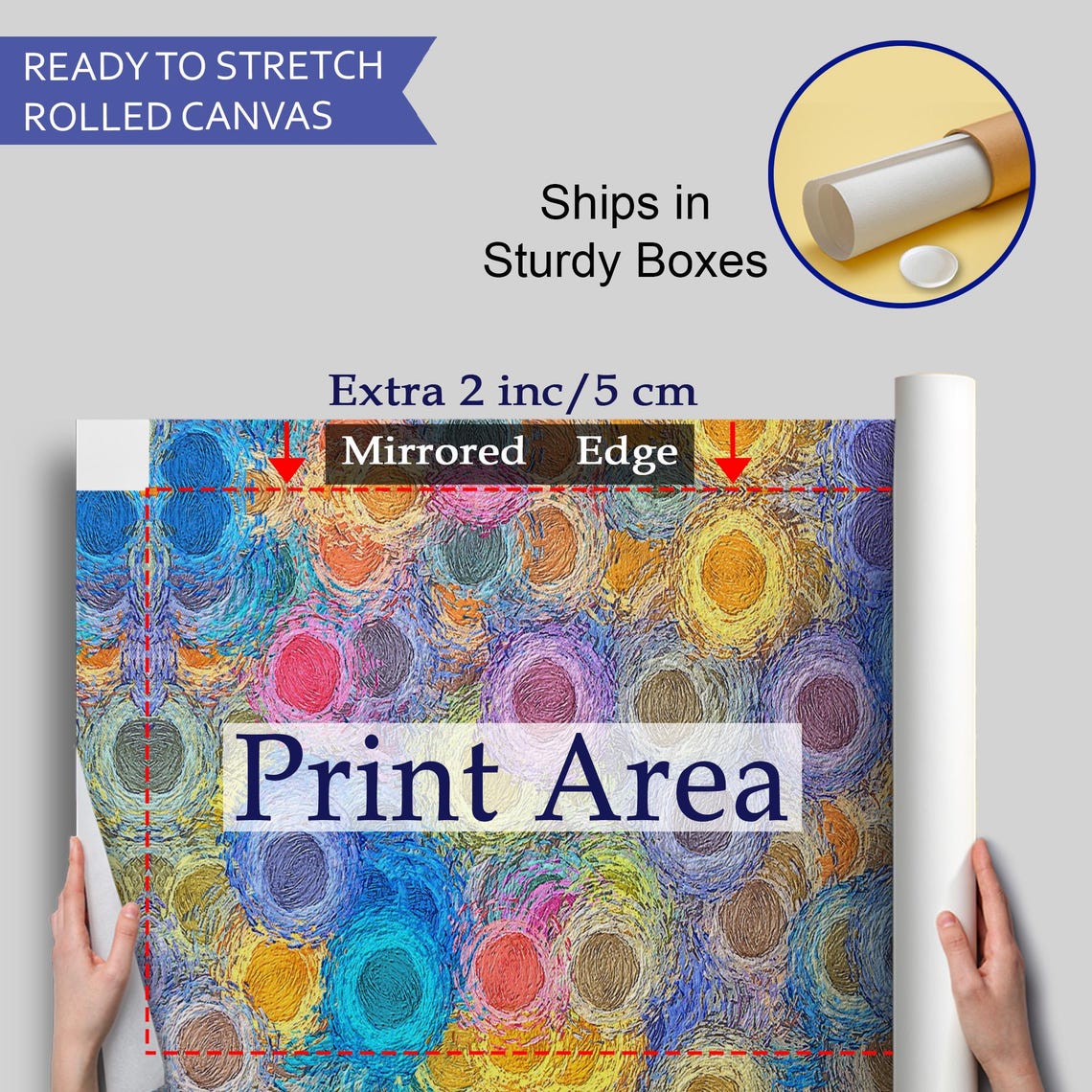 Abstract Swirling Circles Blue Purple Gold Impasto Texture Art Poster - Image 4