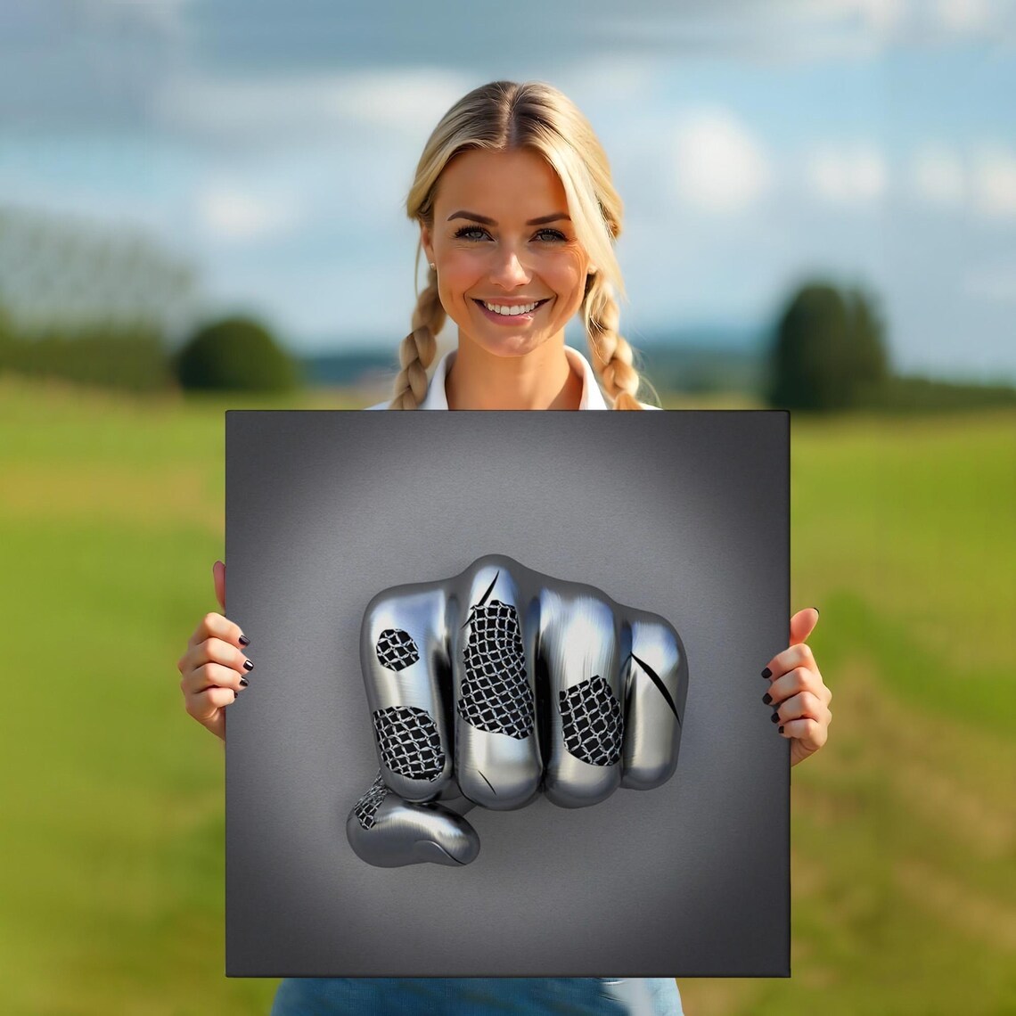 Metallic 3D Effect Modern Surreal Art Print - Image 5