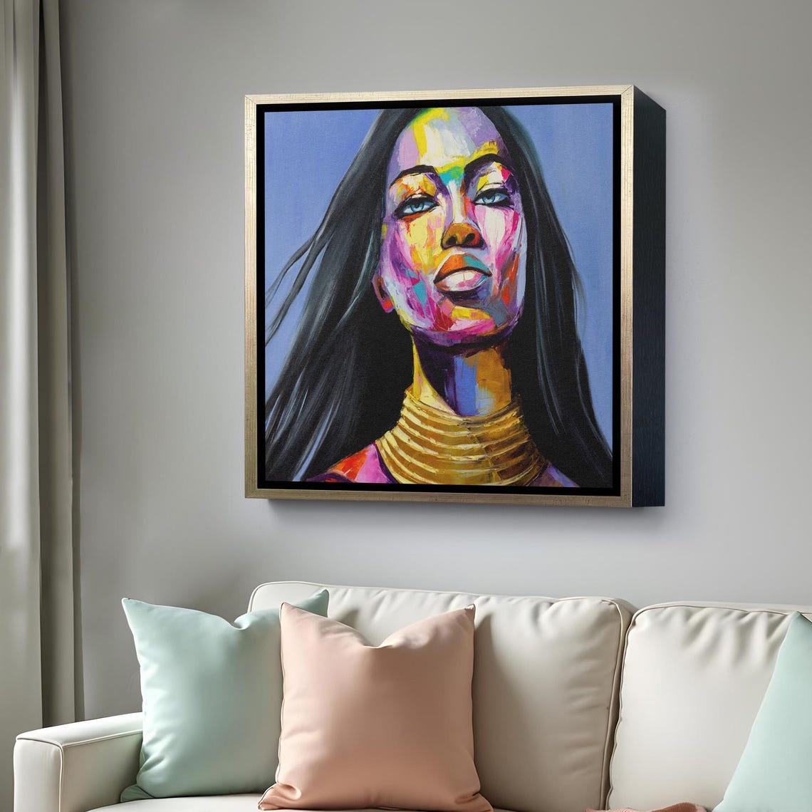 Colorful Pop Art Woman Portrait Rainbow Face Bold Modern Poster - Image 4