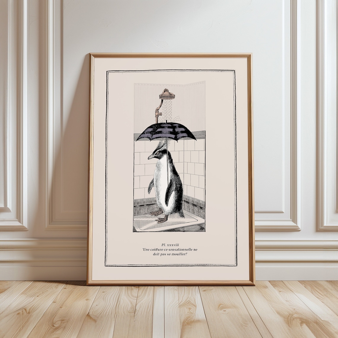 Funny Rockhopper Penguin Bathroom Wall Art Print