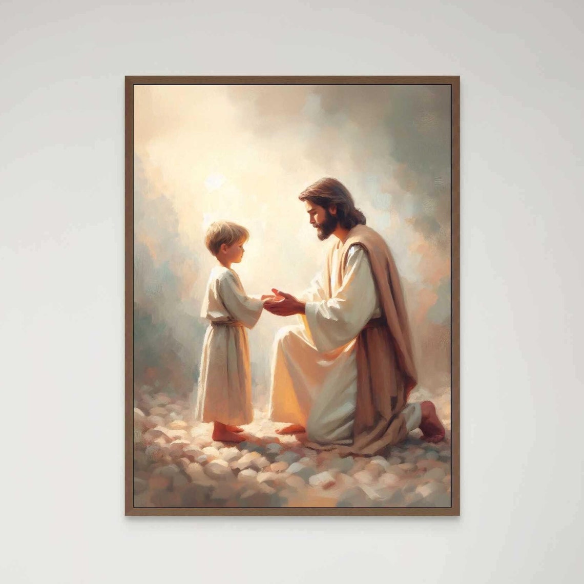 A Gentle Reminder Christian Art Jesus And Boy Picture Of Jesus Lds Painting Bible Print Jesus Art Jesus With Children Png