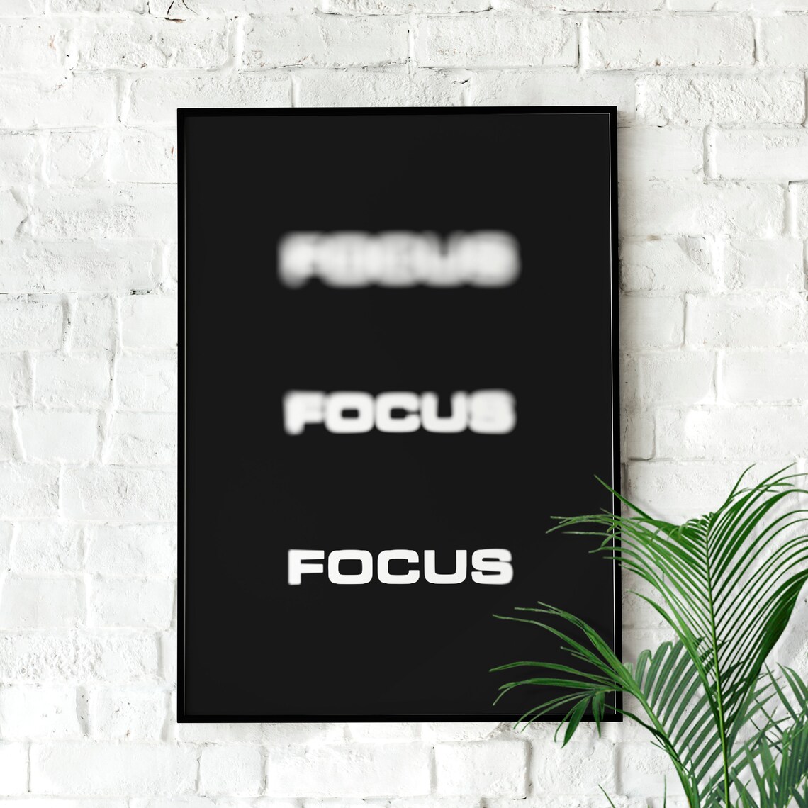 Focus Motivational Poster, Minimalist Home Office Gym