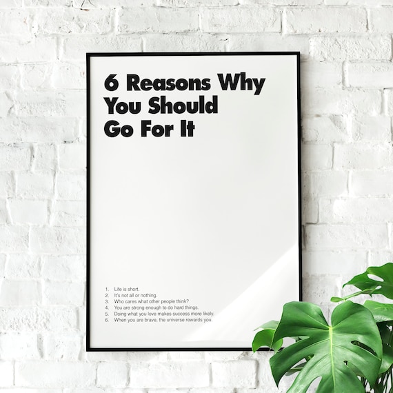 6 Reasons Retro Poster Minimalist Wall Decor Motivational Inspirational Art Motivation Office Home Dcor