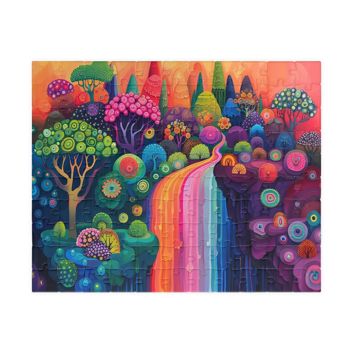 Dreamlike Fantasy Rainbow Waterfall In A Colorful Forest Poster - Image 2