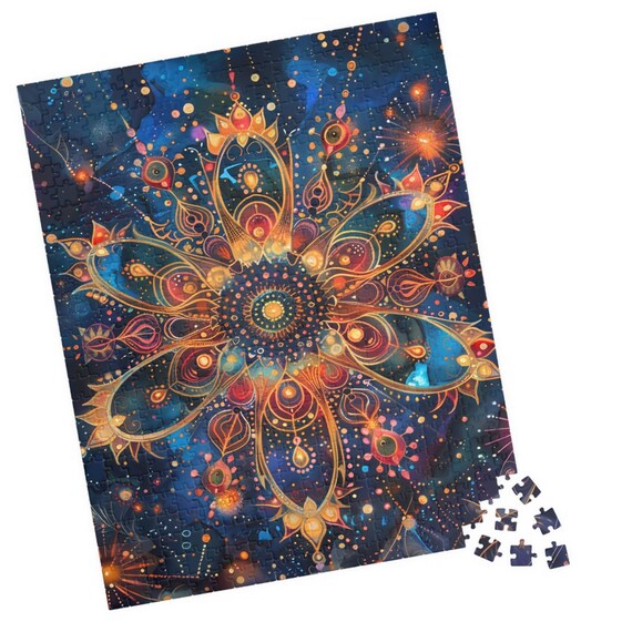 Celestial Mandala IV Golden Starry Night Sky Fantasy Art Poster